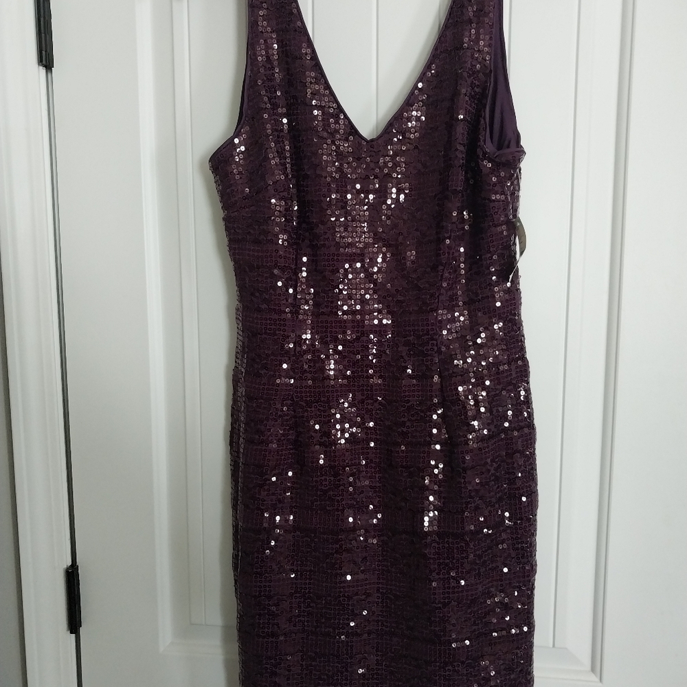 Women Purple Sequins Dress, NWT